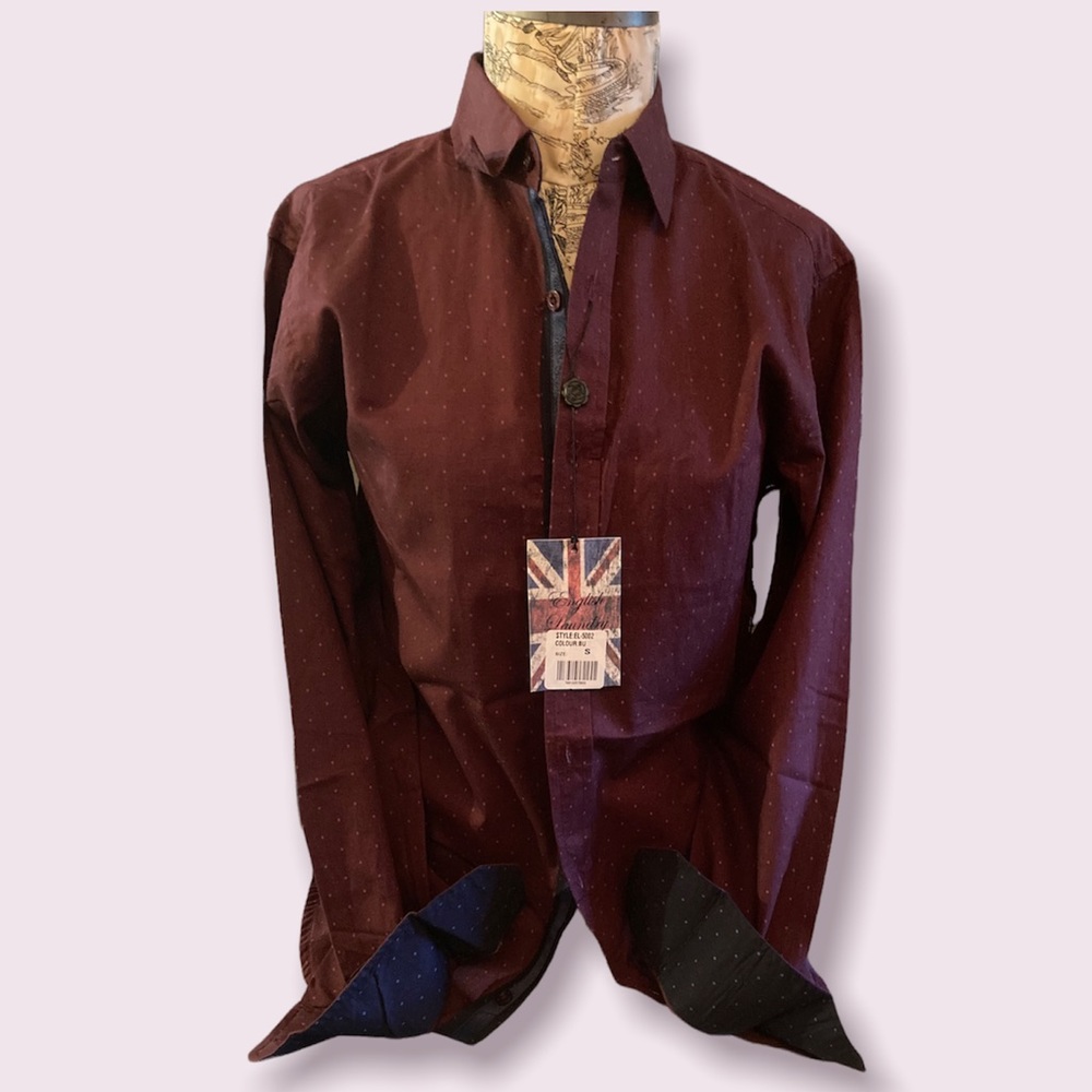 English Laundry Burgundy Button Down Size S
